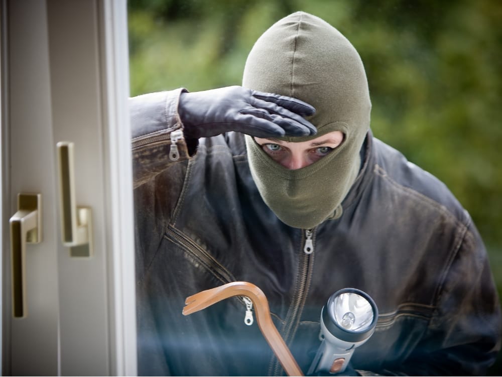 burglar peering through the glass