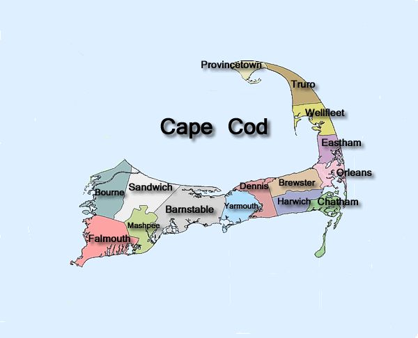 map of cape cod by town