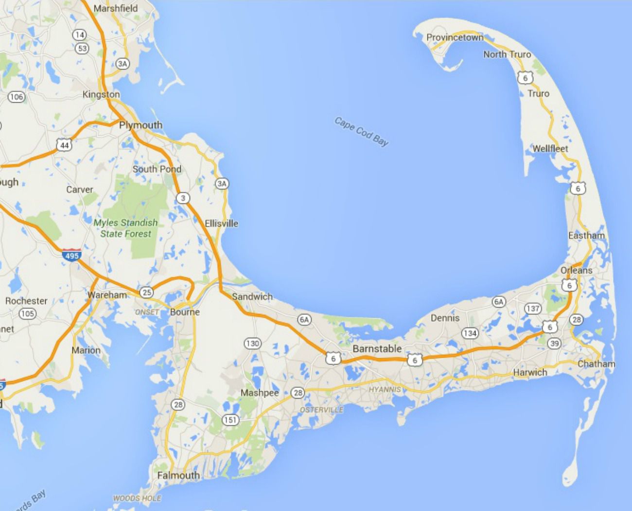 map of cape cod