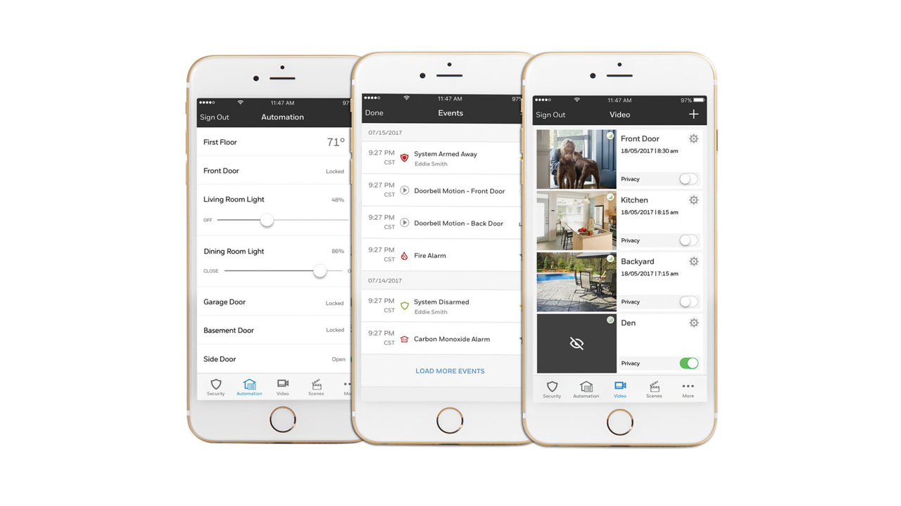 home security system app control