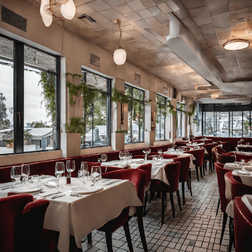 tables set at a restaurant